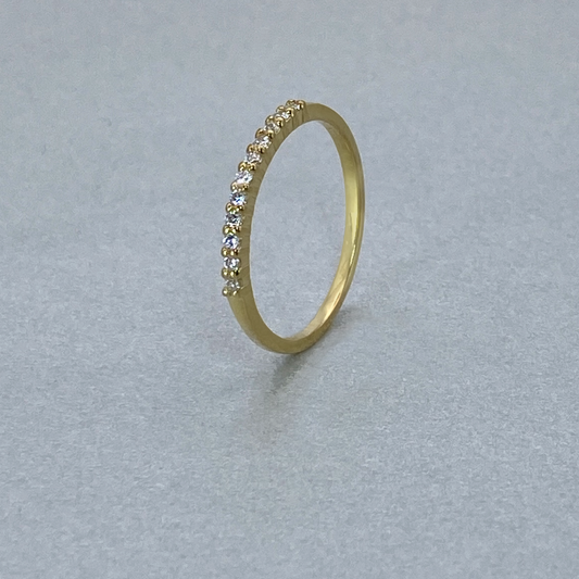 9ct Yellow Gold  CZ Claw Eternity Ring (0.10)