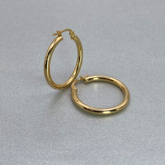 9ct Yellow Gold 20mm Hoop Earrings