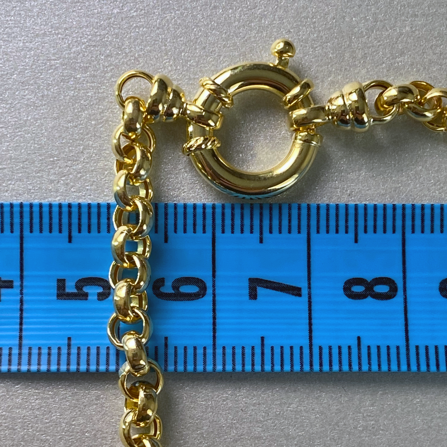 9ct Yellow Gold Hollow 50cm Belcher Link Chain with Signoretti Clasp