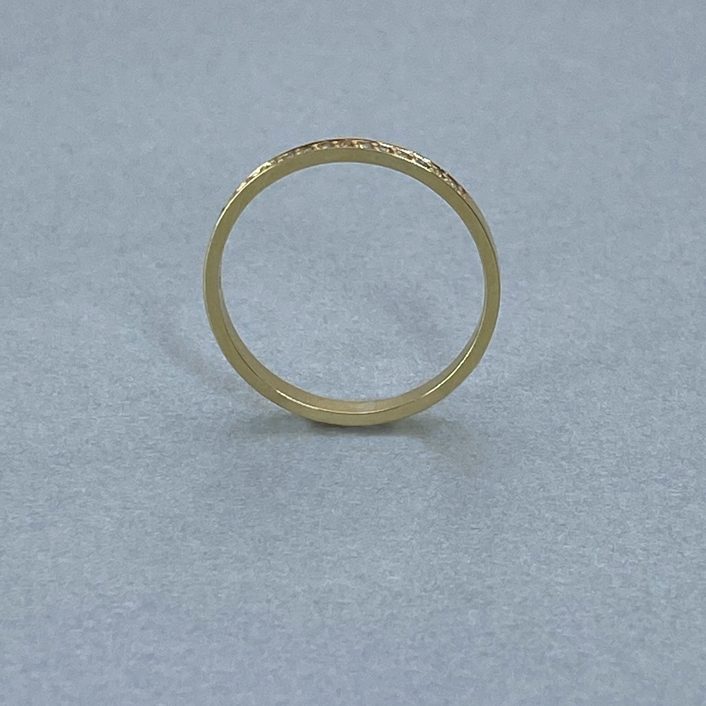 9ct Yellow Gold  Diamond Pave Straight Band