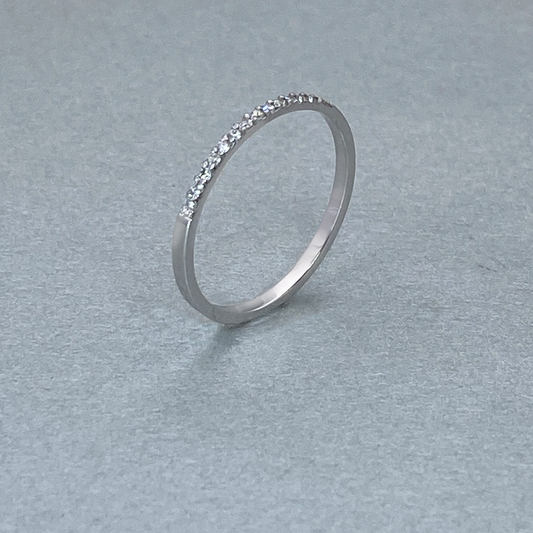 9ct White Gold  Diamond MicroP Straight Band