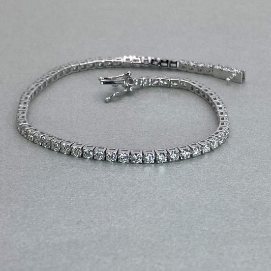 9ct White Gold LAB Grown Diamond Tennis Bracelet 4.25ct