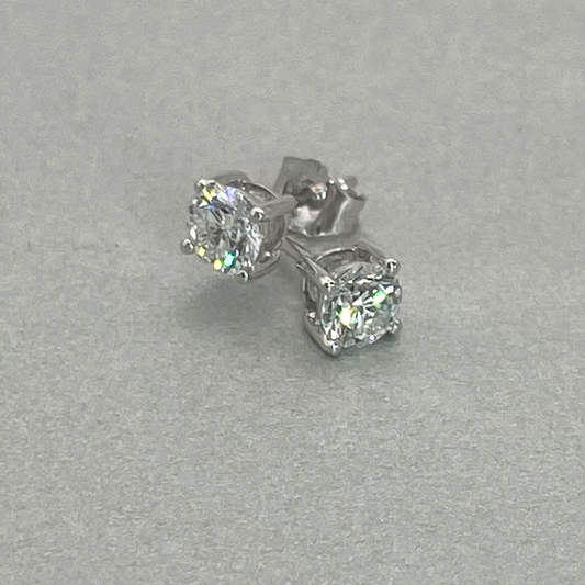 9ct White Gold Lab Grown Diamond Studs TDW = 1.00ct