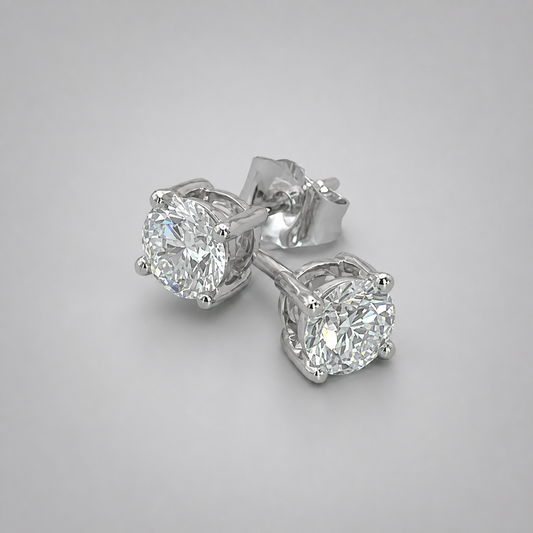 9ct White Gold Lab Grown Diamond Studs TDW = 1.00ct