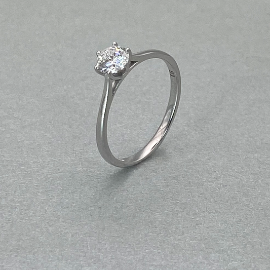 LAB GROWN 9ct White Gold 6 Claw Diamond Solitaire, Total Diamond Weight = 0.50ct