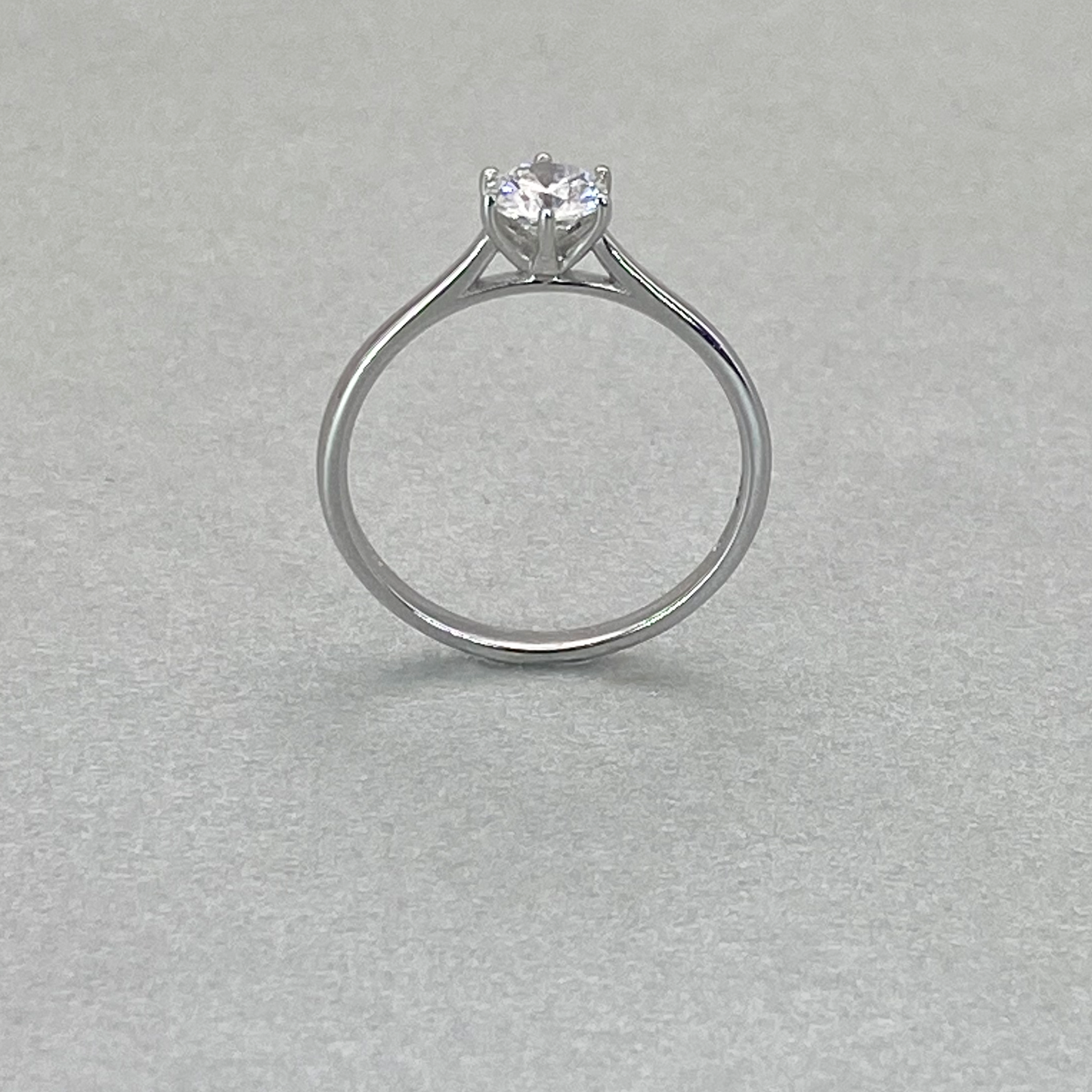 LAB GROWN 9ct White Gold 6 Claw Diamond Solitaire, Total Diamond Weight = 0.50ct