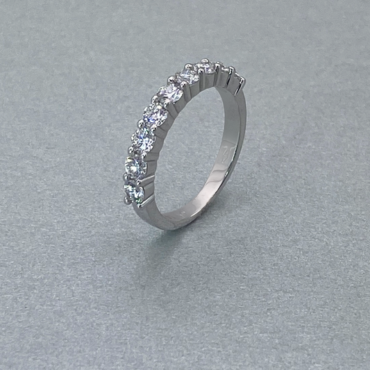 LAB GROWN 18ct White Gold Claw Eternity Ring, Total Diamond Weight = 1.00ct