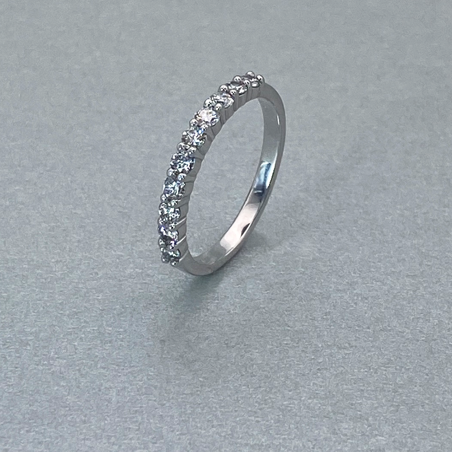 LAB GROWN 9ct White Gold Claw Eternity Ring, Total Diamond Weight = 0.50ct