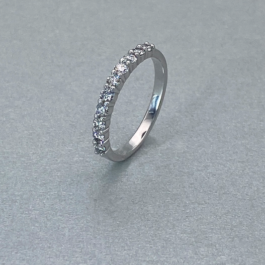 LAB GROWN 9ct White Gold Claw Eternity Ring, Total Diamond Weight = 0.50ct