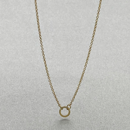 9ct Yellow Gold 43cm Circle Link Necklace