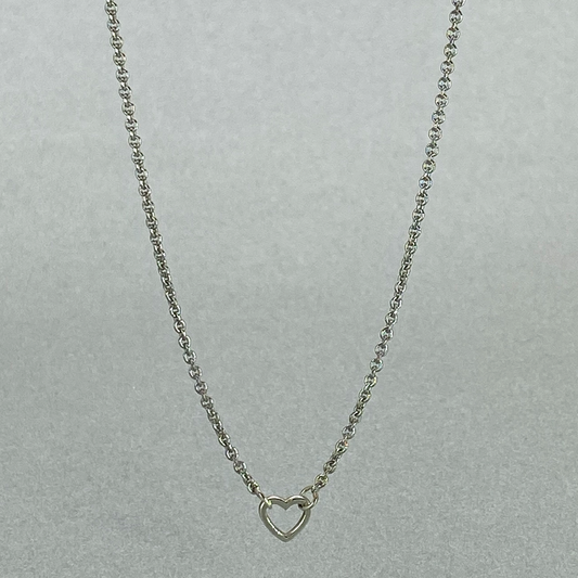 Silver Heart 43cm Necklace