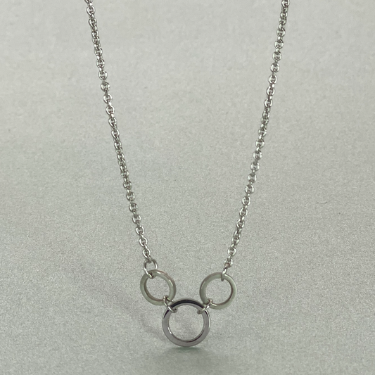 Silver 43cm Multi Circle Necklace