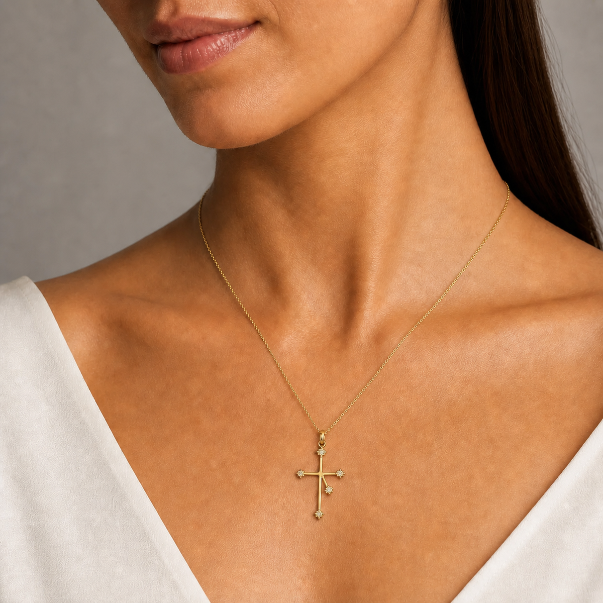 LAB Grown 9ct Yellow Gold Southern Cross Diamond Pendant