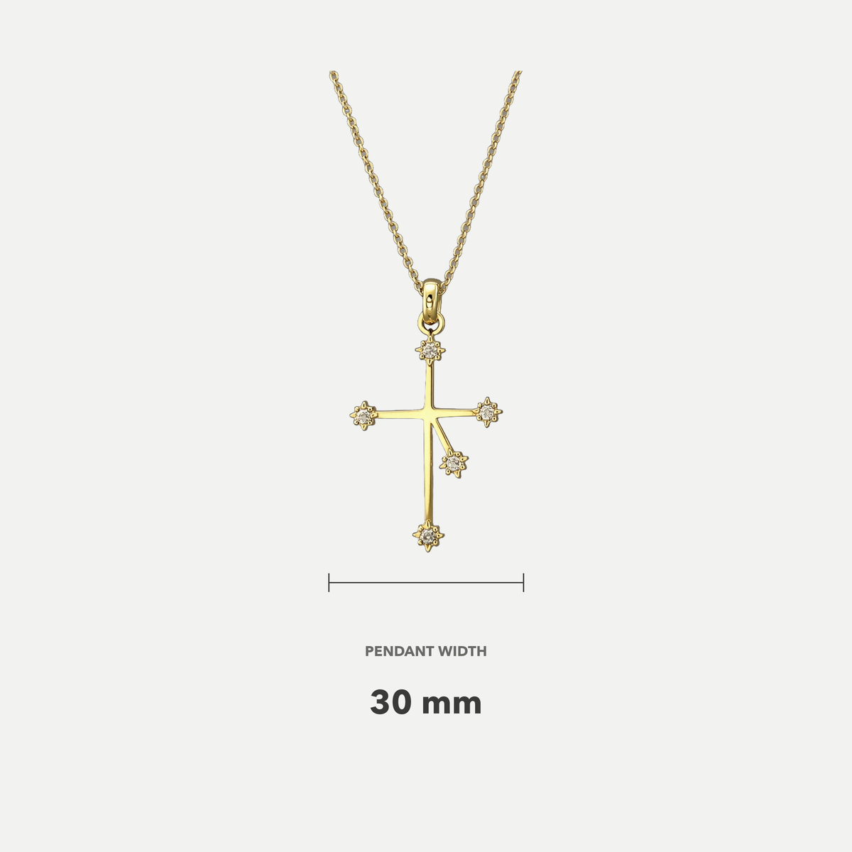 LAB Grown 9ct Yellow Gold Southern Cross Diamond Pendant