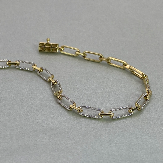 9ct Yellow Gold 0.58ct Diamond Bracelet