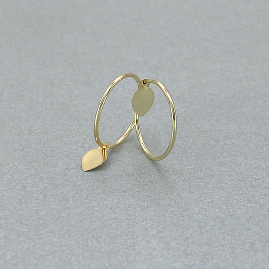 9ct Yellow Gold 12mm Diameter Sleeper with Heart