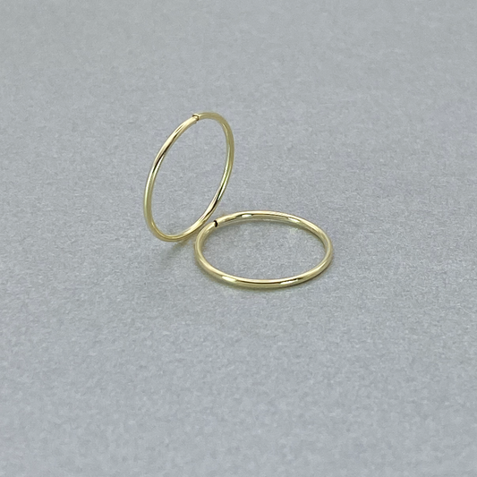 9ct Yellow Gold 12mm Diameter Hollow Sleeper