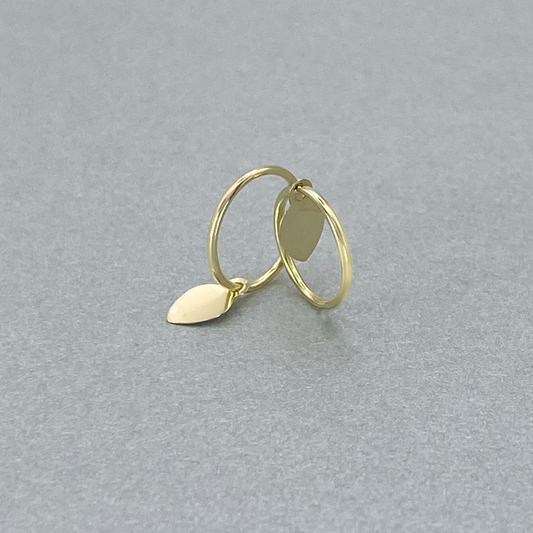 9ct Yellow Gold 10mm Diameter Hollow Baby Sleeper with Heart