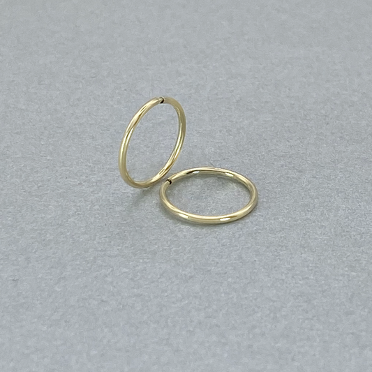 9ct Yellow Gold 10mm Diameter Hollow Sleeper
