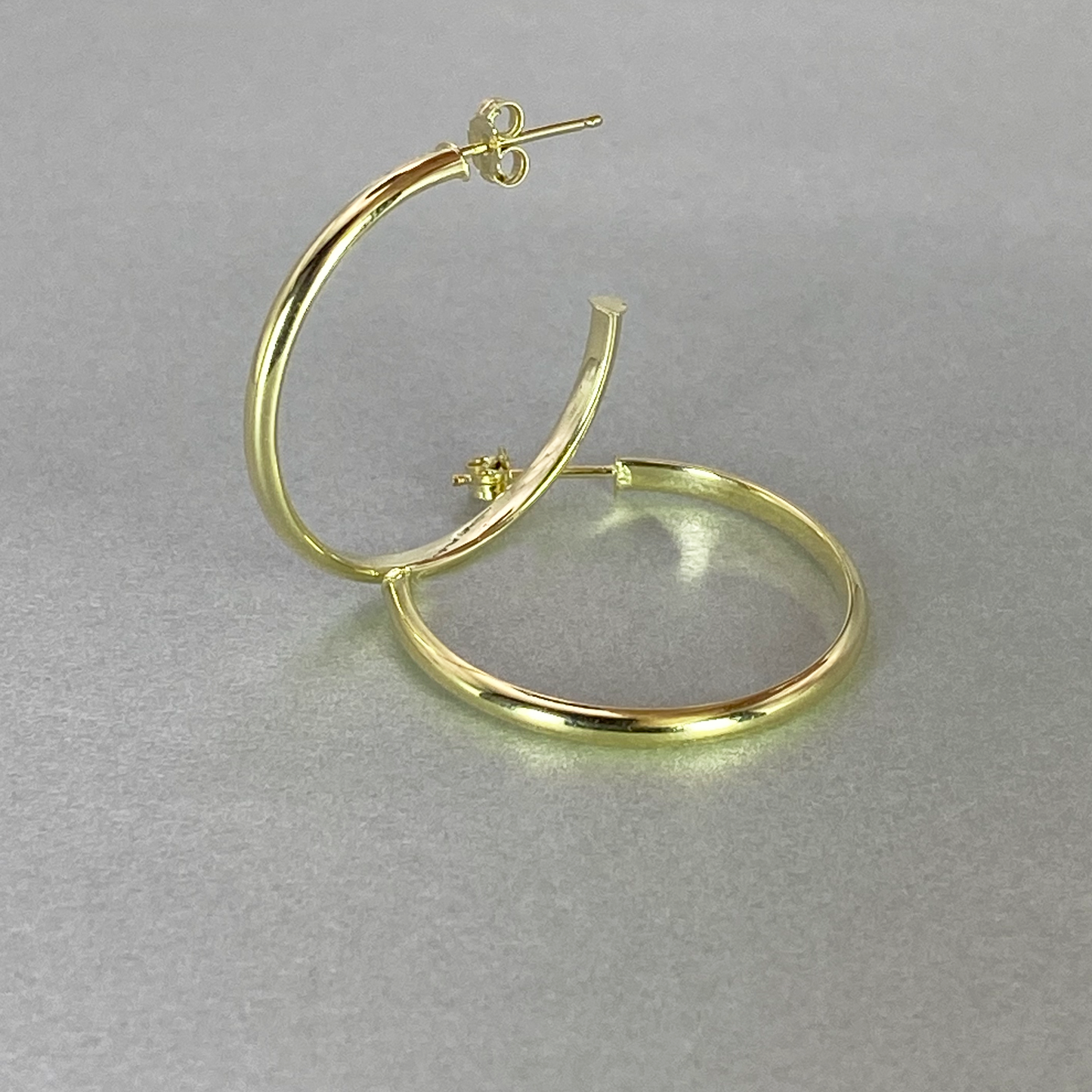 9ct Gold 2.5mm Wide Hoop Earrings