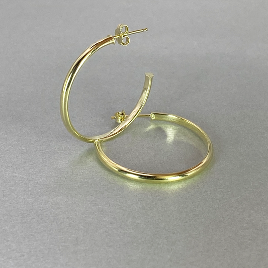 9ct Gold 2.5mm Wide Hoop Earrings