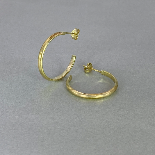 9ct Gold 2.5mm Wide Hoop Earrings
