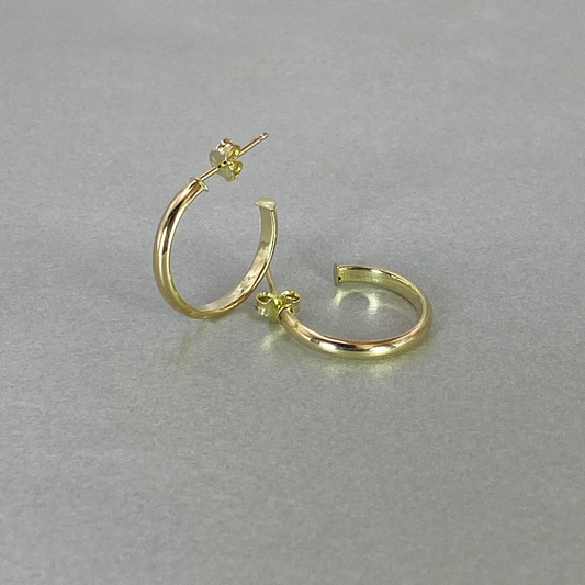 9ct Gold 2.5mm Wide Hoop Earrings