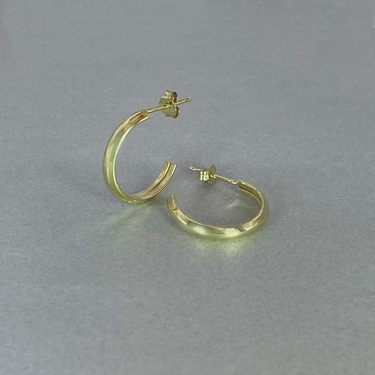9ct Gold 3mm Wide Hoop Earrings