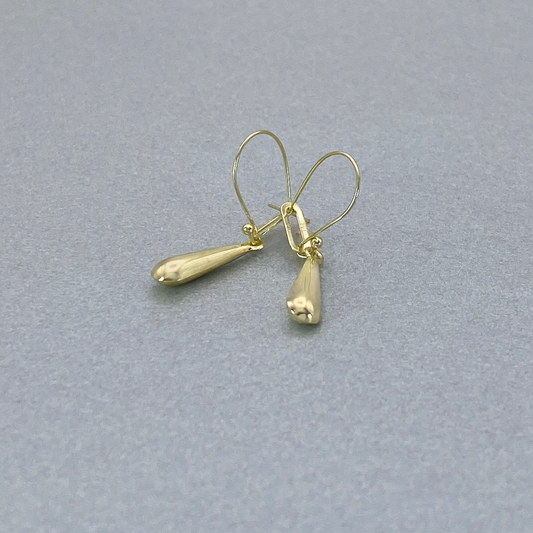 9ct Yellow Gold Small Teardrop Earrings