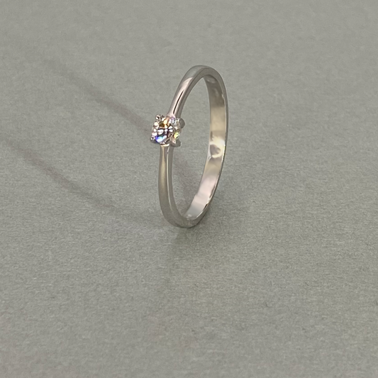 9ct White Gold Diamond 0.15ct Solitaire Ring