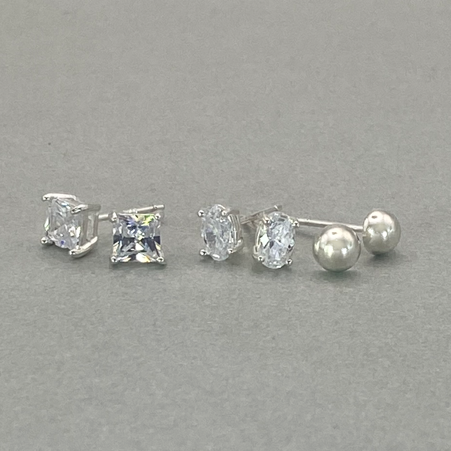 Silver set of 3 Earrings