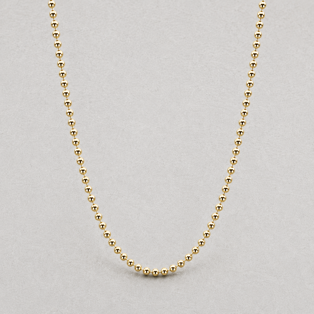 9ct Yellow Gold Italian 50cm Small Beads Necklace