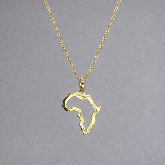 9ct Yellow Gold Medium Africa Pendant