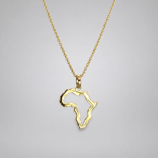 9ct Yellow Gold Medium Africa Pendant