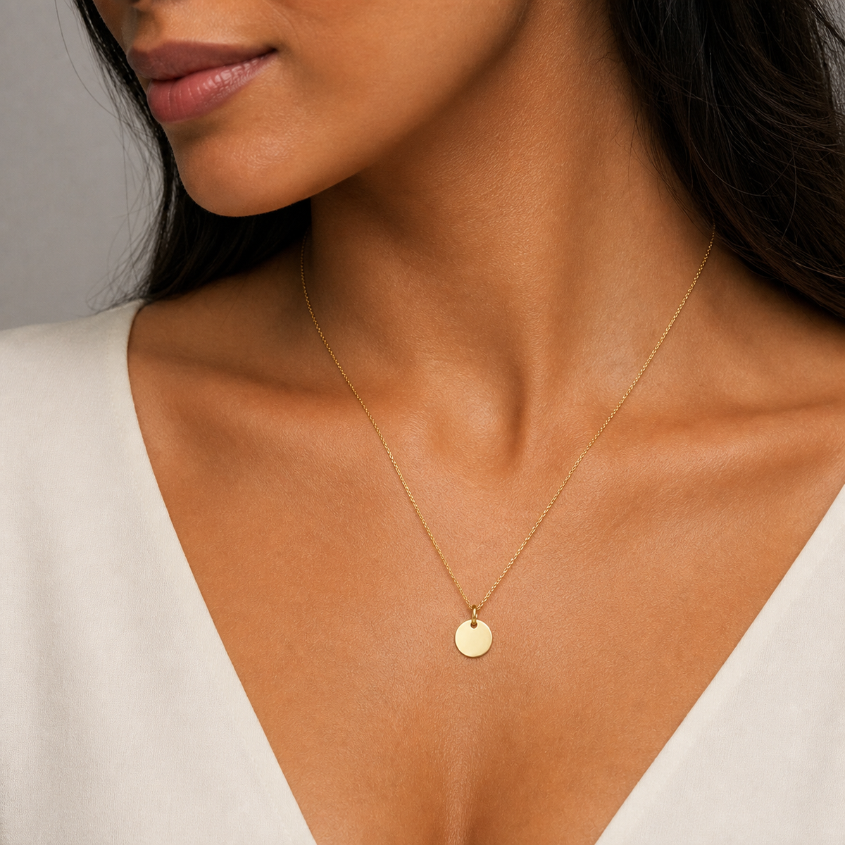 9ct Yellow Gold  Round Disc Pendant