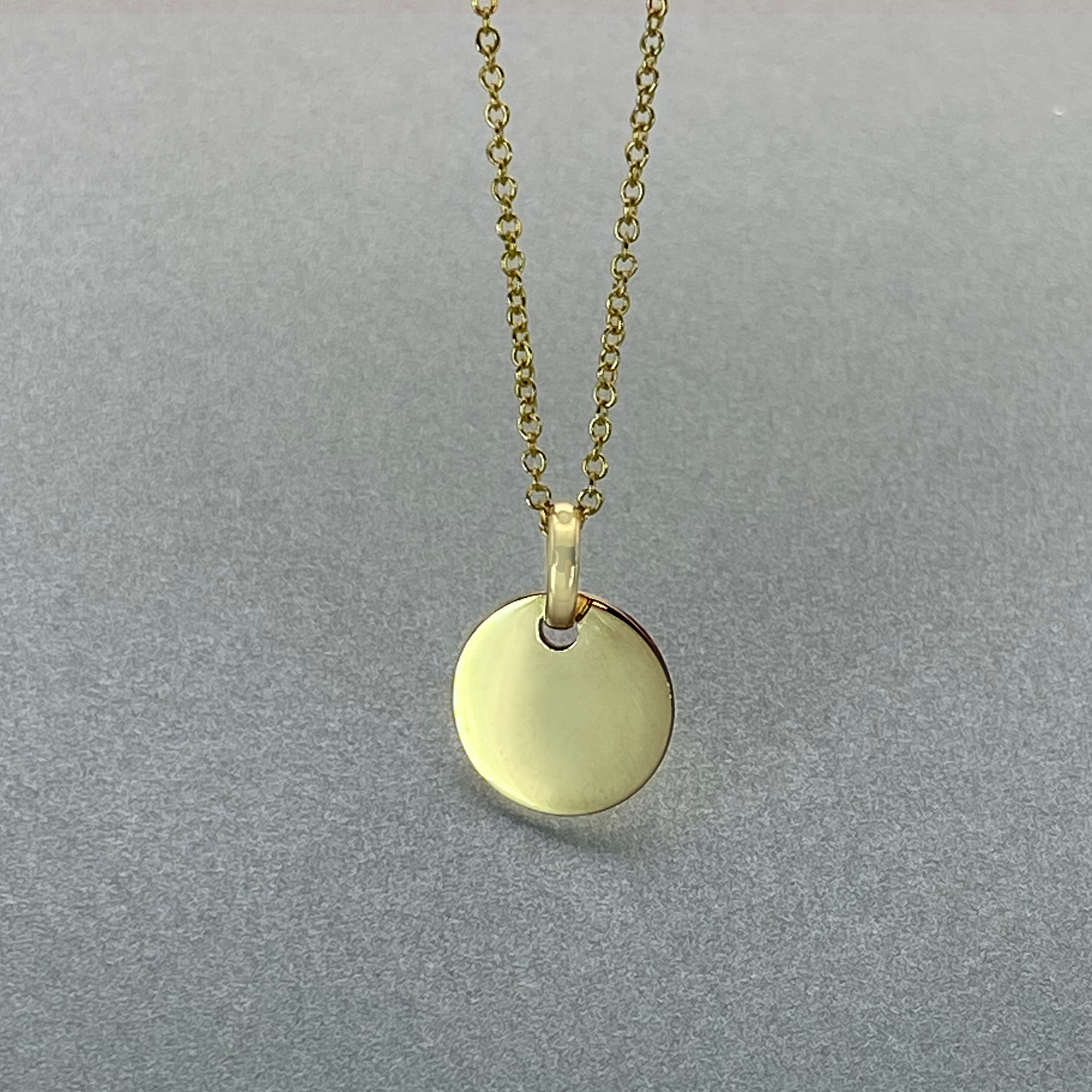 9ct Yellow Gold  Round Disc Pendant