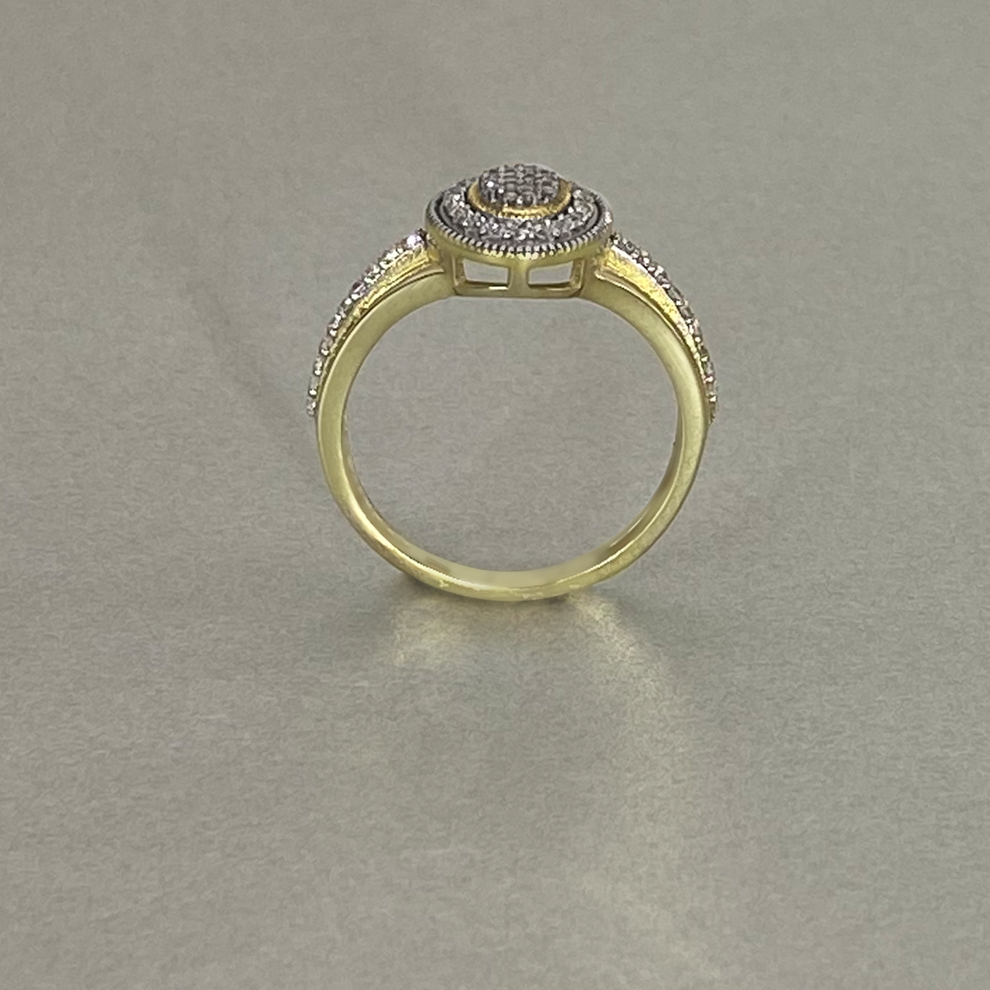 9ct Yellow Gold Halo Diamond Dress Ring