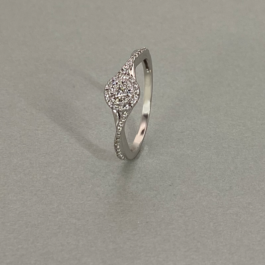 9ct White Gold Diamond Dress Ring