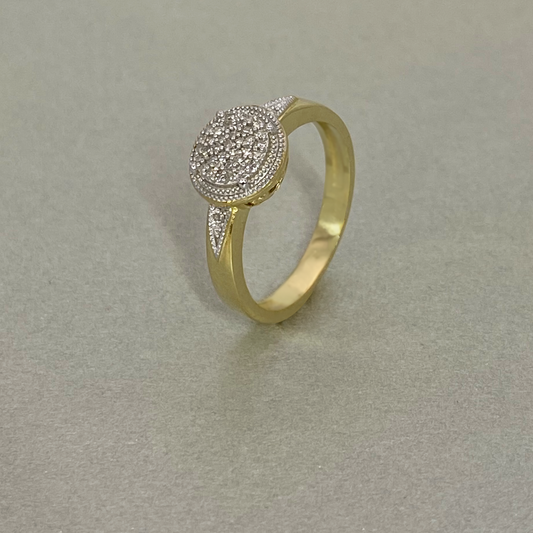 9ct Yellow Gold Diamond Cluster ring