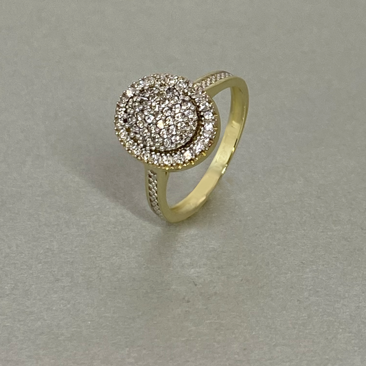 9ct Yellow Gold Pave Created White Sapphire Dress Ring