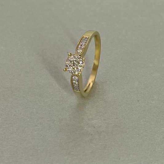 9ct Yellow Gold Diamond Dress Ring