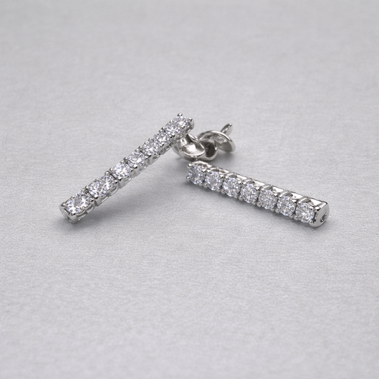 Silver Cubic Zirconia Drop Earring