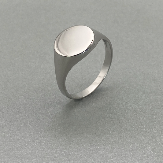 Silver Large Round Signet Ring