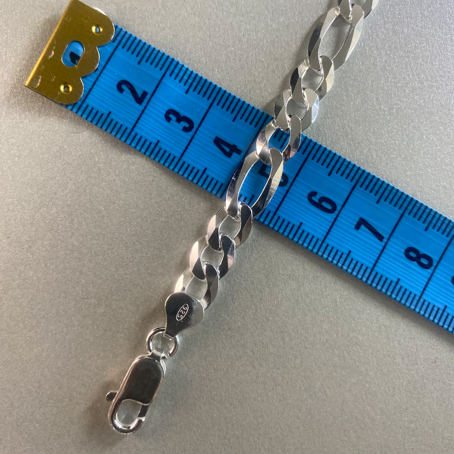 Silver 21cm Figaro Bracelet 3+1 Style 8mm wide