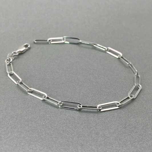 Silver 19cm Paperclip link Bracelet 3.75mm wide link