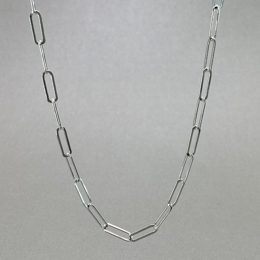 Silver 50cm Paperclip link Chain 3.75mm wide link