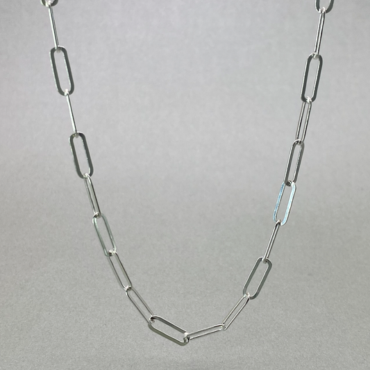 Silver 55cm Paperclip link Chain 3.75mm wide link