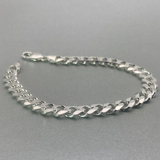 Silver 23cm Curb Link Bracelet 8mm wide