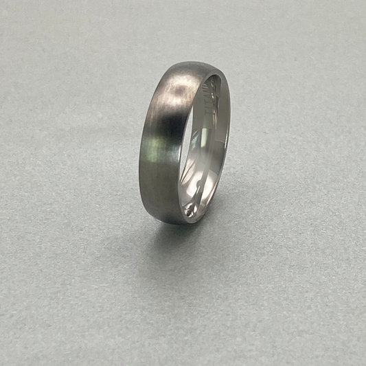 Titanium Ring 6mm, Polished Shiny &  Brushed